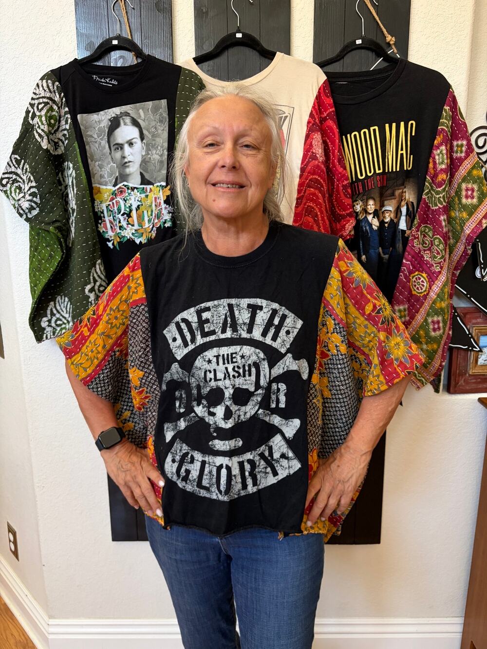The Clash Upcycled Kantha Tunic Top Shirt OS Handmade Boho